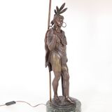 Pair of spelter lamps