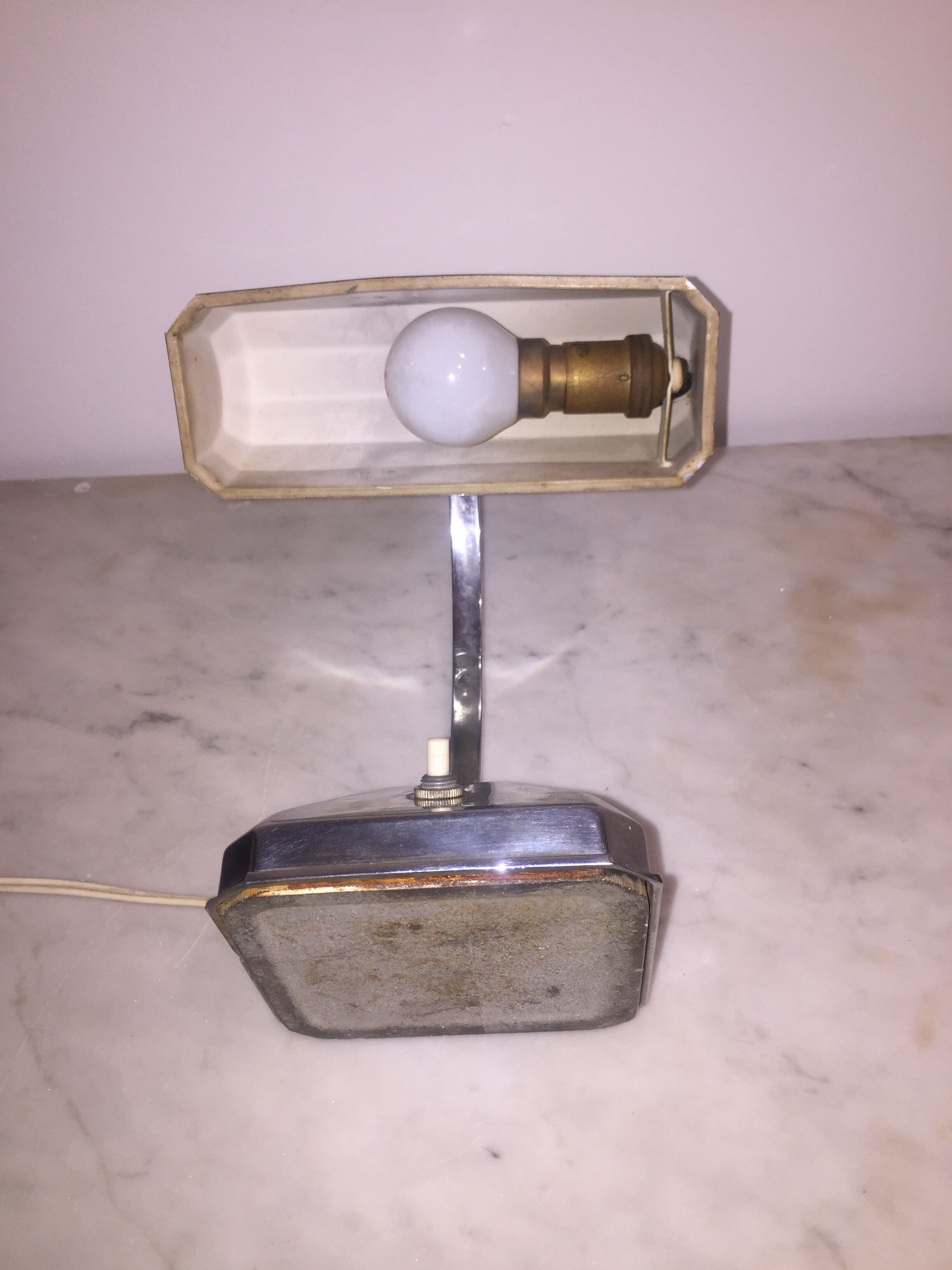 Former banker lamp chrome