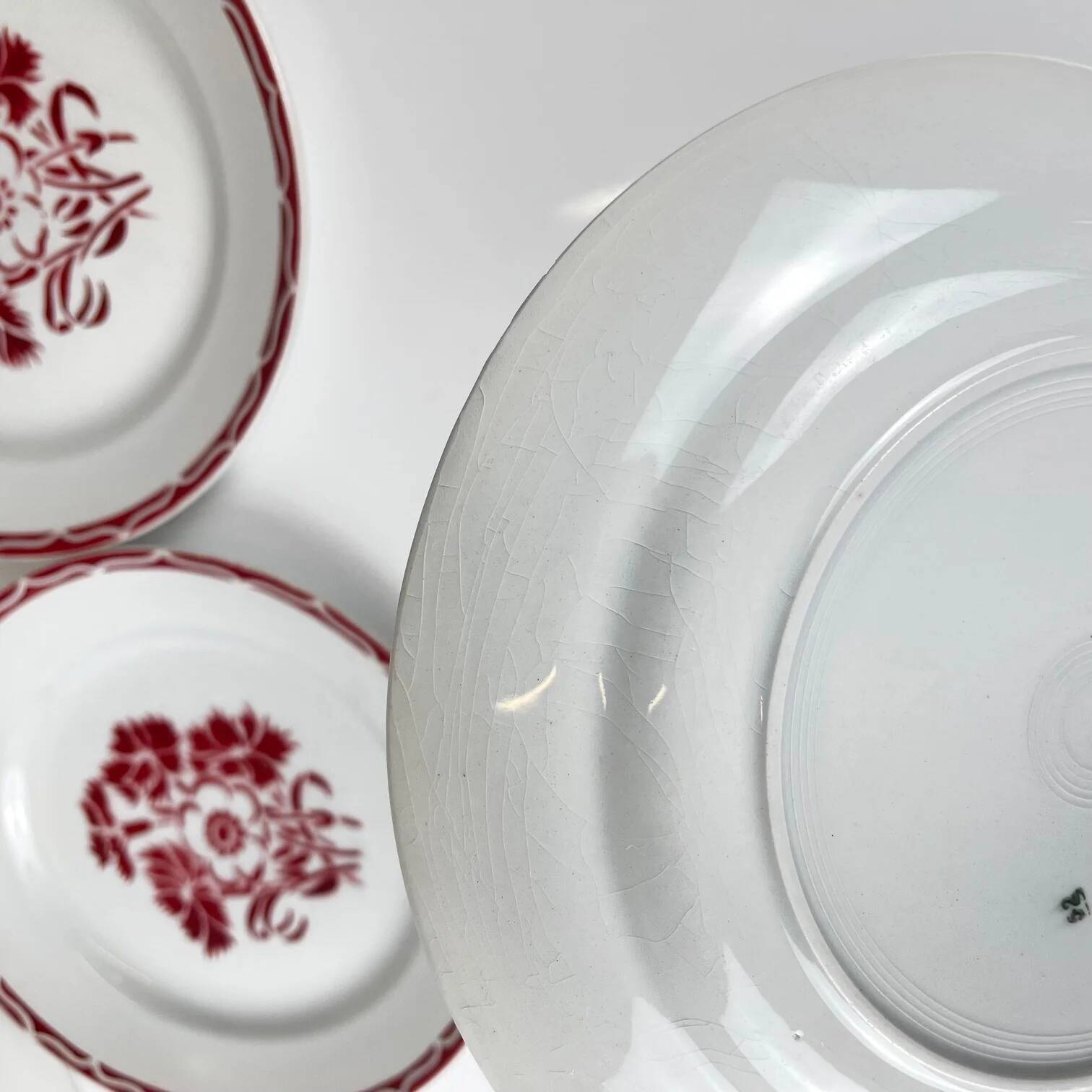 Set of 6 flat plates "Annecy", KG Lunéville, 20th century