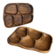 Olive wood platters, in organic shapes.