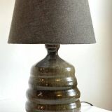 VINTAGE Handmade Geometric Glazed Stoneware LAMP