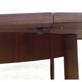 Vintage Scandinavian teak dining round table 60s
