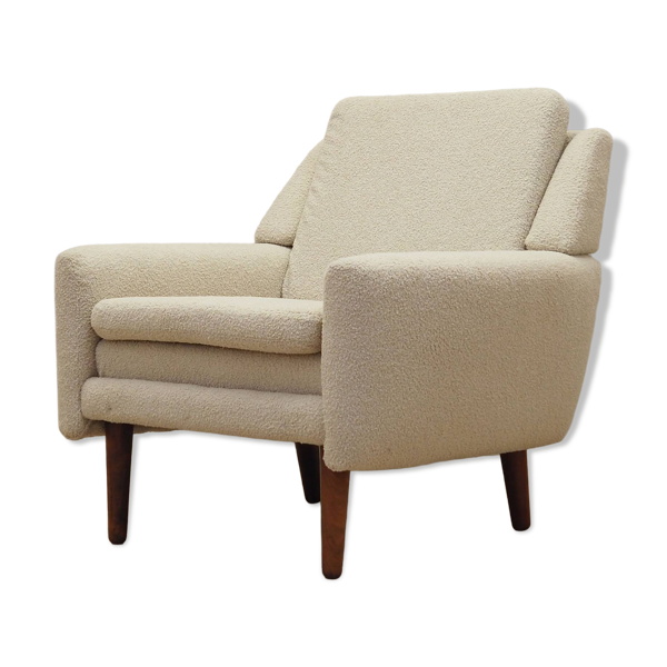 Fauteuil danois crème, années 1970