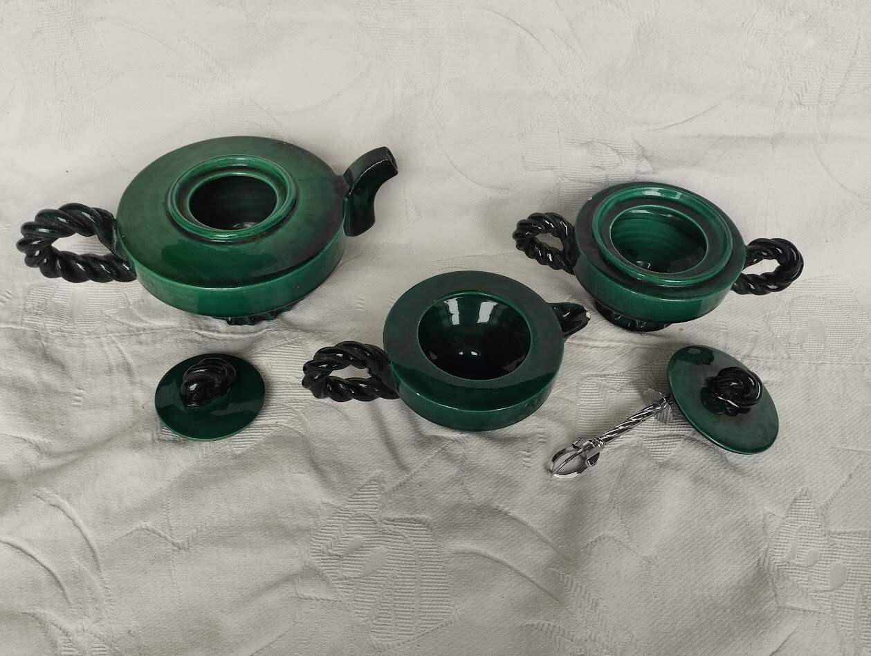 Vallauris green tea set – 1960s