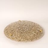 Round bubble ceiling light Murano amber by Hillebrand, Germany, 1970s