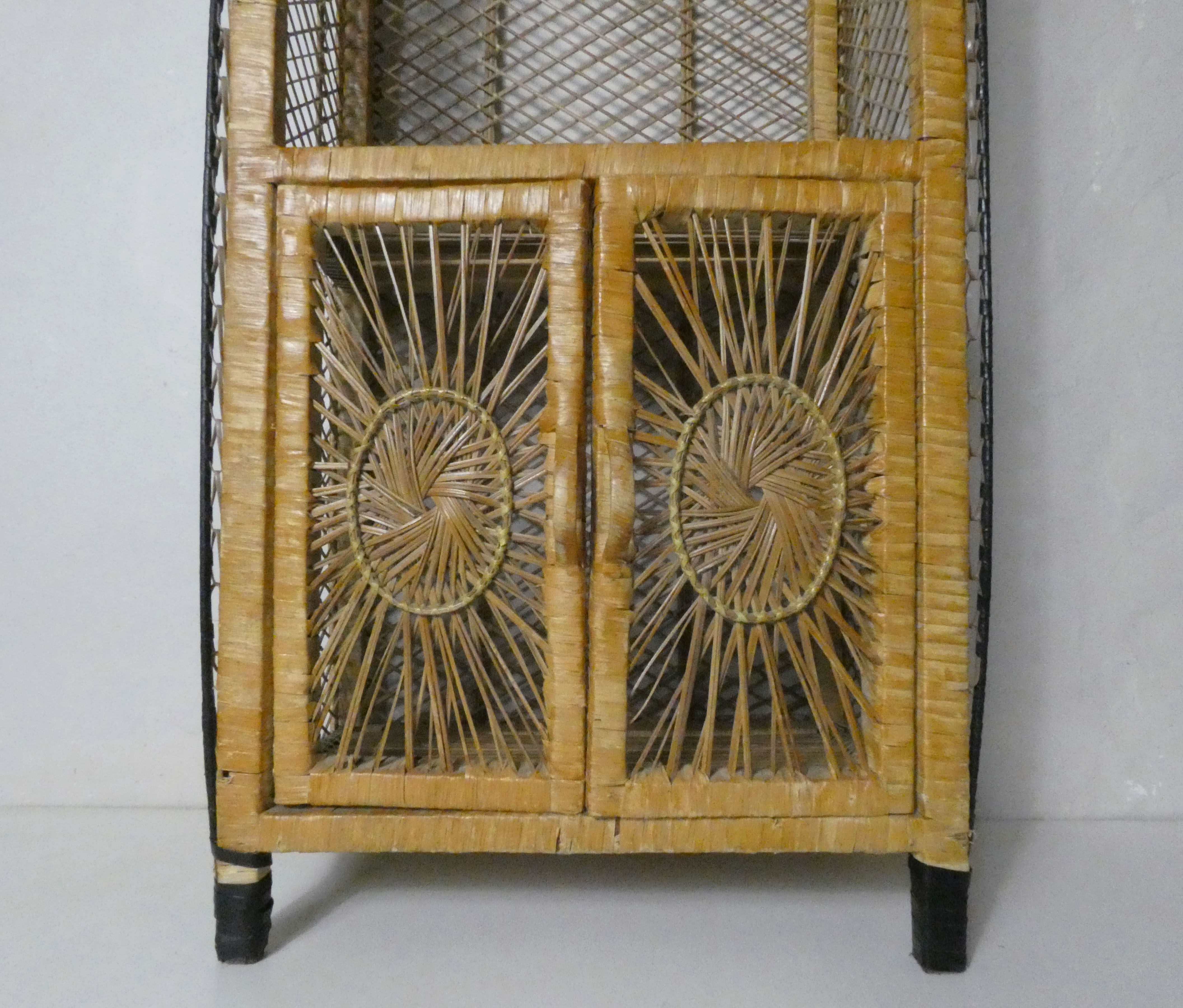 Rattan library shelf