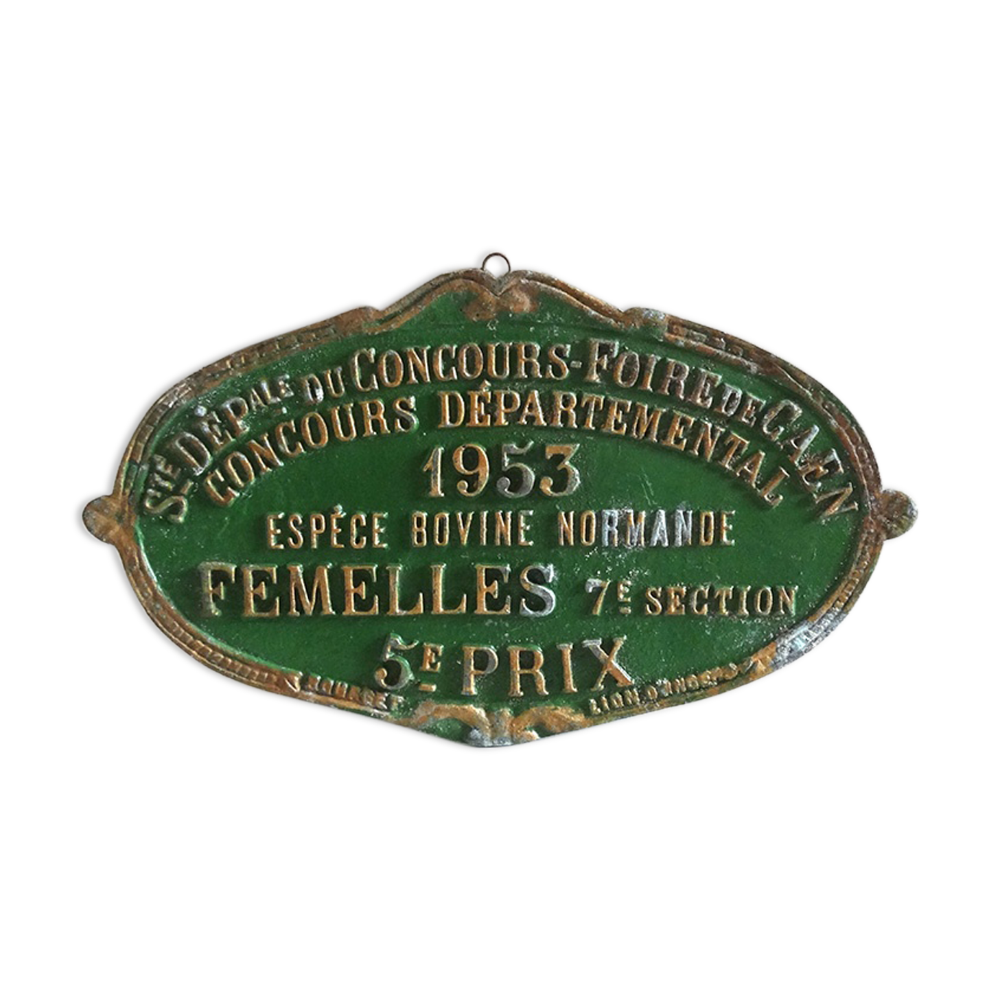 Plaque agricole de 1953