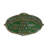 Plaque agricole de 1953