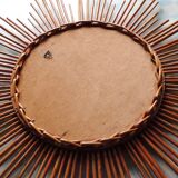 vintage wicker sun mirror 60x60cm