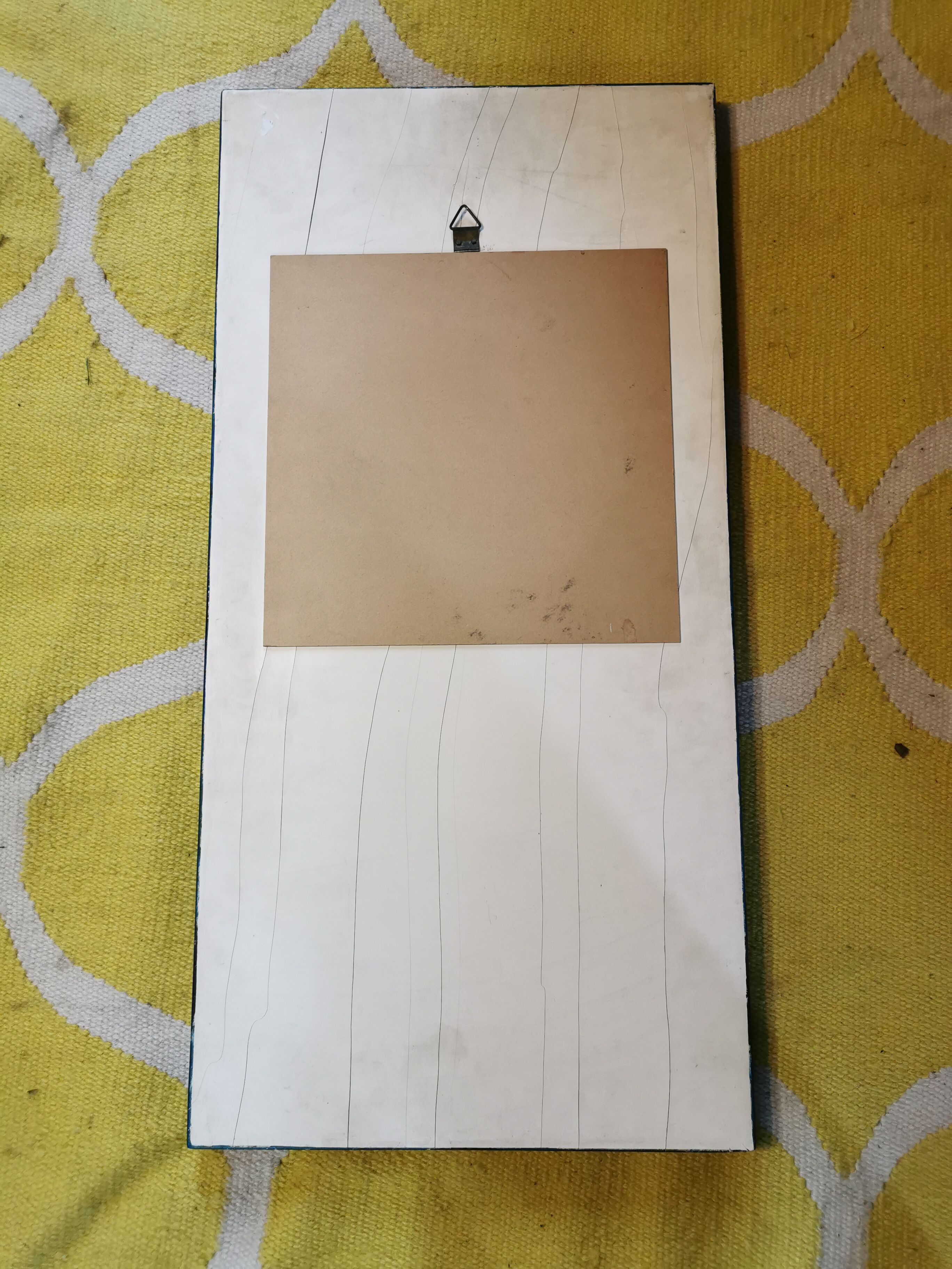 Green and gold laque mirror signed Clémence