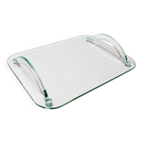 Transparent Glass Tray  Italy 1980s
