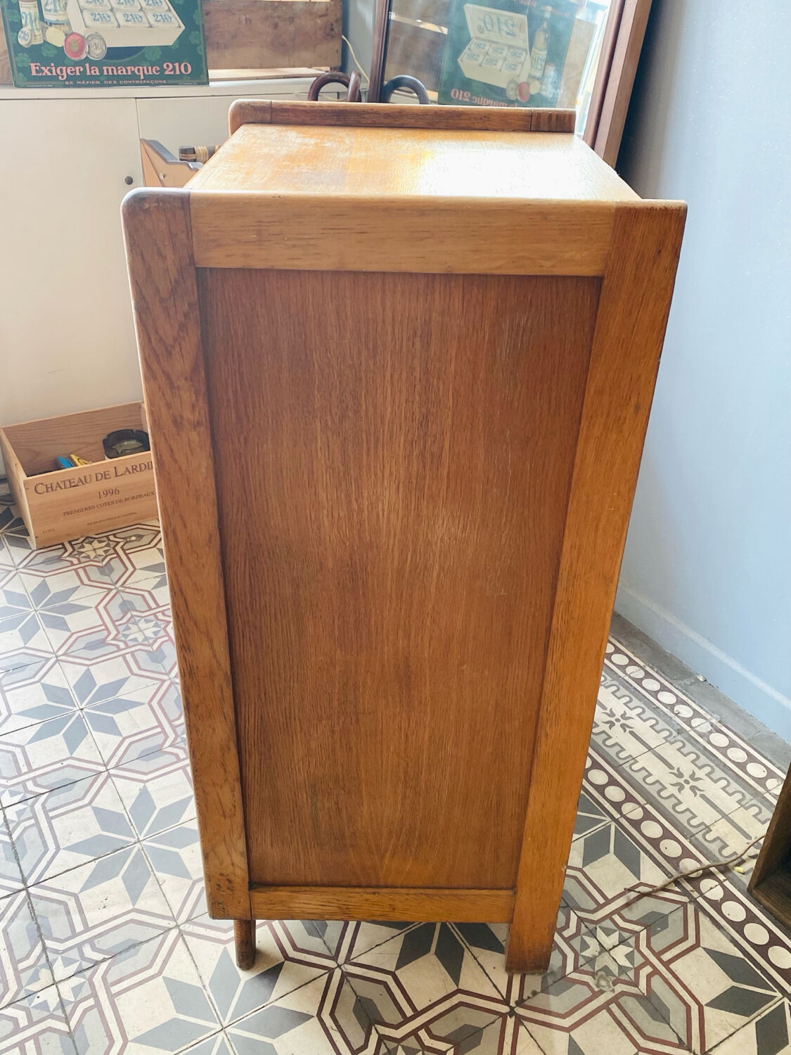 Small wooden chest of drawers from the 1950s.