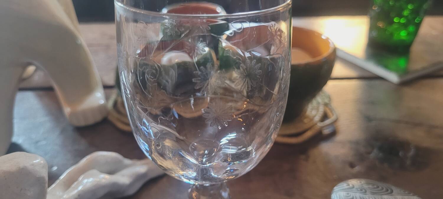 Set of 12 antique stemmed glasses