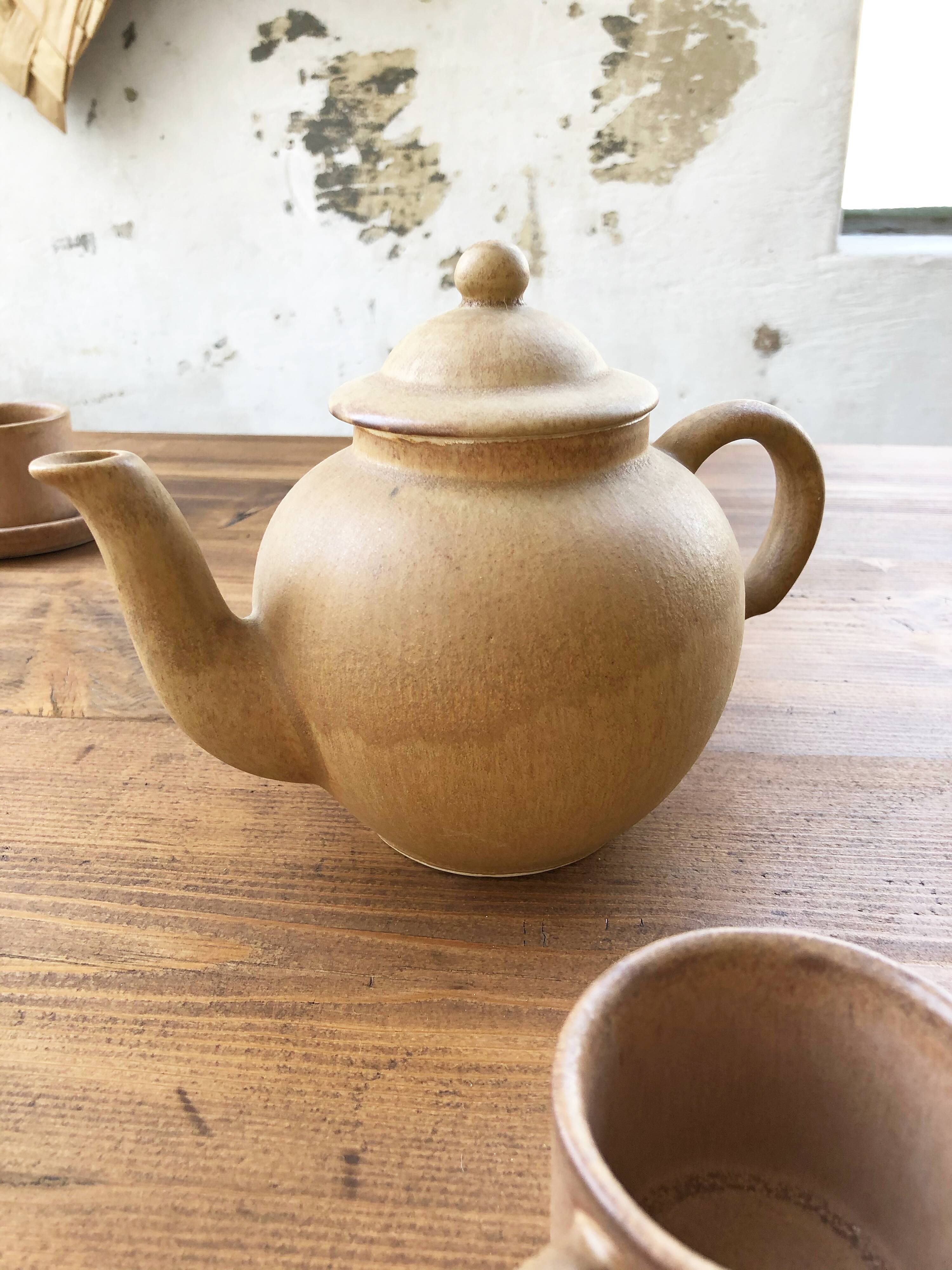 Set théière et tasses en grès