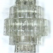 Pair of XL clear murano glass elements wall lamps produced in Italy during the 70s. Attributable to