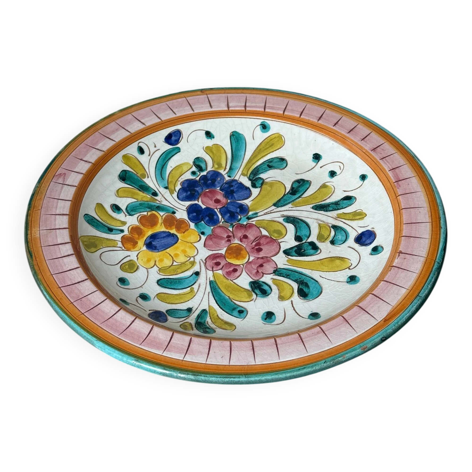 Mediterranean dish with floral decoration