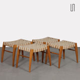 Suite of 4 Czech wooden stools for Krasna Jizba, 1950