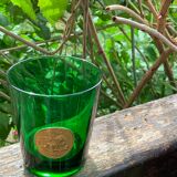 10 verres à whisky en verres vert et médaillon les rois de France byrrh dubonnet et thuir vintage