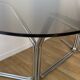 70s oval dining table in glass and chrome