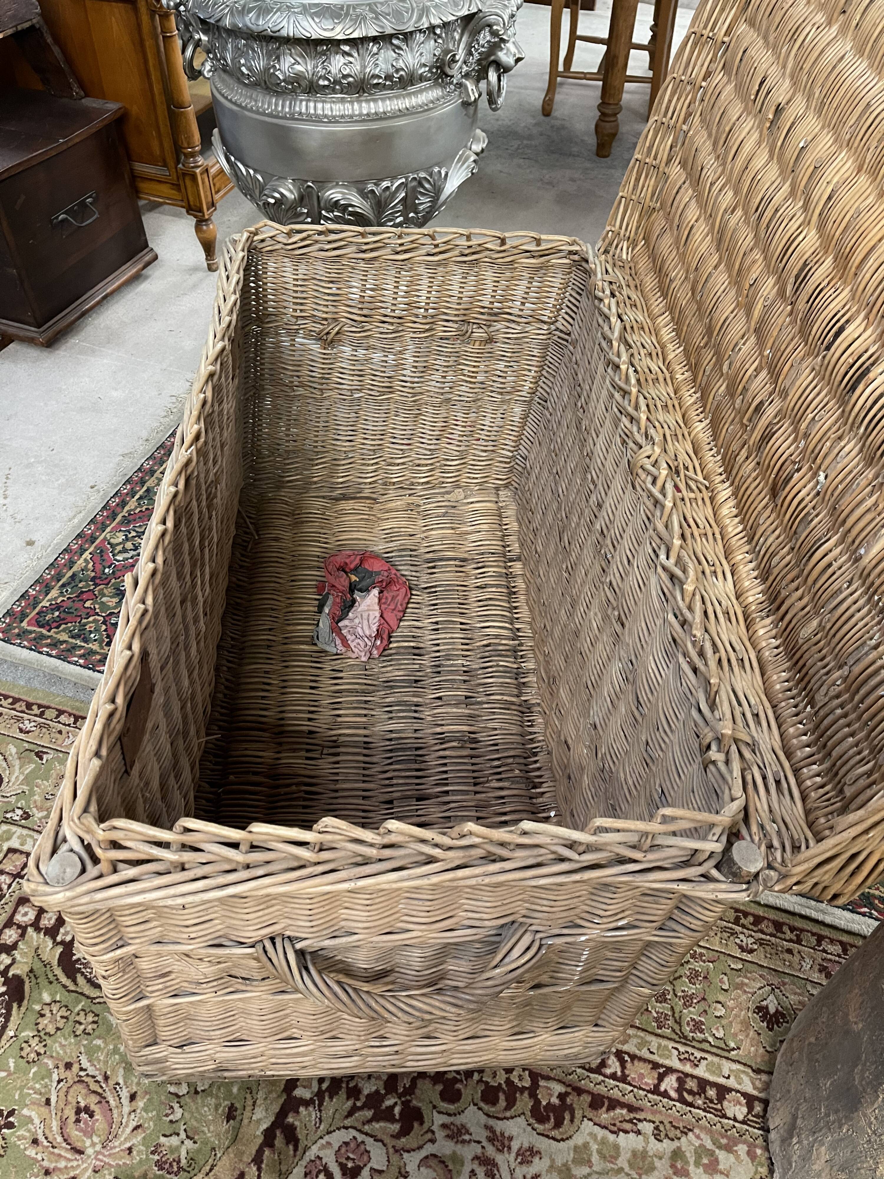 Antique wicker trunk