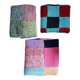 3 plaids en patchwork tricotés main