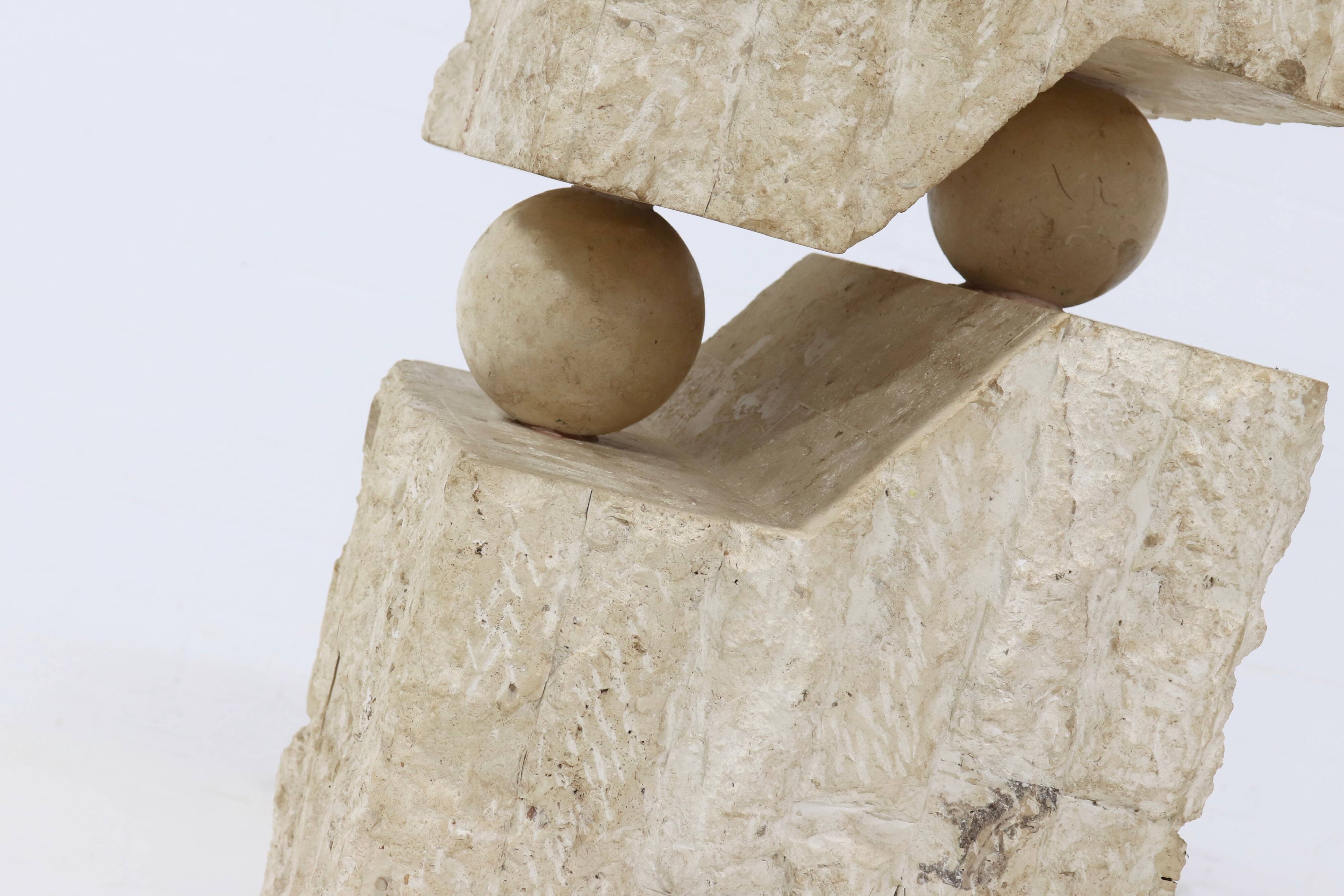 Postmodern Mactan stone pedestal, 1980s