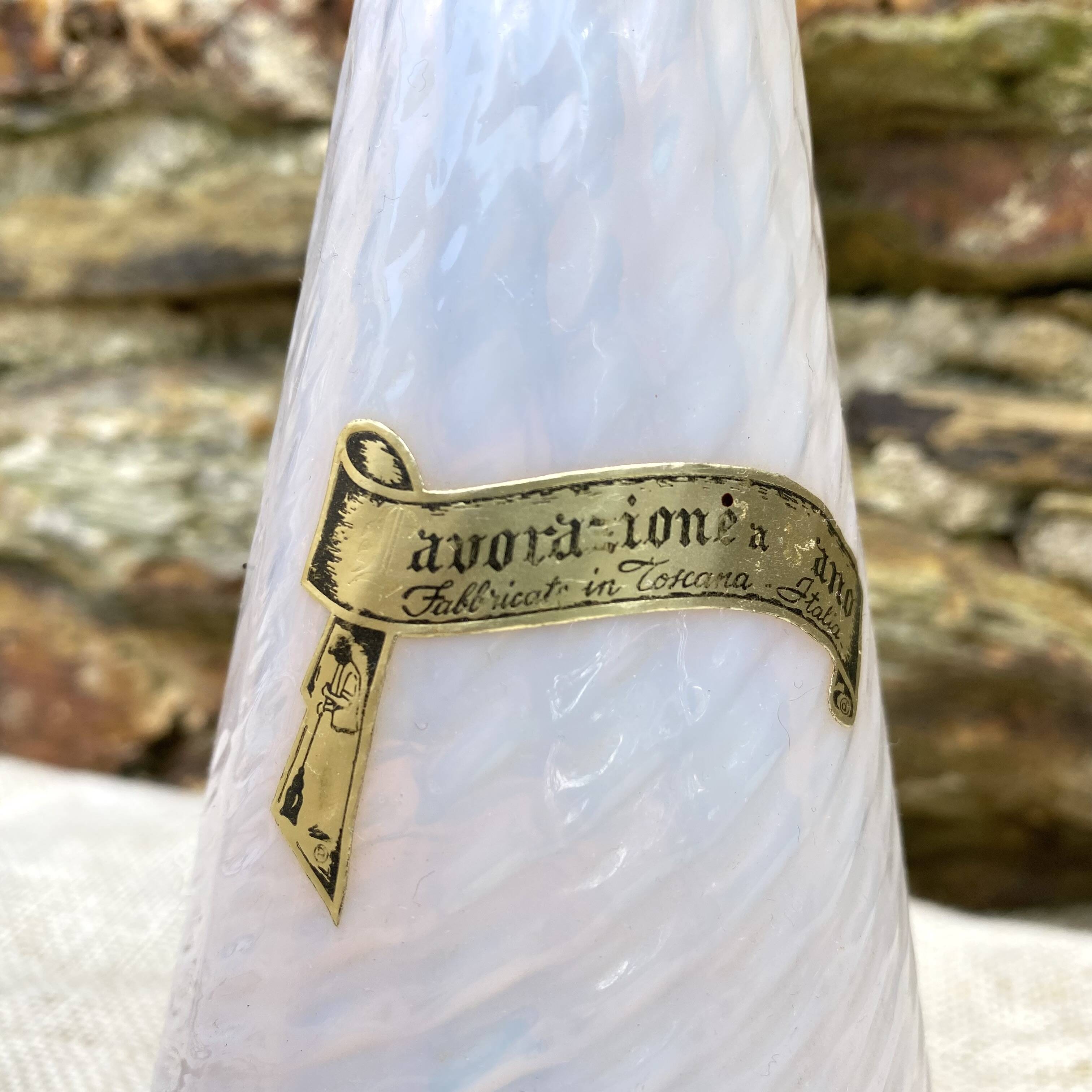 Opaline blown glass vase, Tuscany, Italy, 1960s-70s