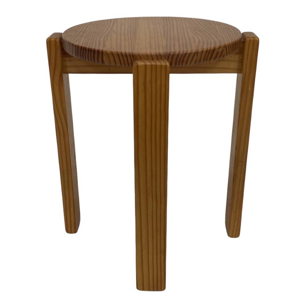 Mid century pinewood stool, minimalistic design  1960s