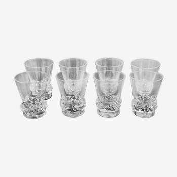 8 Daum crystal wine glasses France Sorcy H model 8.7 cm