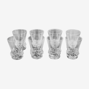 8 verres à vin en cristal daum france modèle sorcy h 8.7 cm