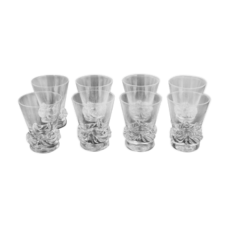 8 Daum crystal wine glasses France Sorcy H model 8.7 cm