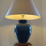 Large d'albret lamp base - made in france, 70's, cracked blue