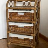 Bamboo and rattan drawer cabinet