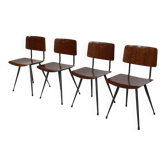 Set of 4 Vintage School Chairs Marko Holland Design 1960s - Friso Kramer Style