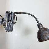Grey Industrial Scissor Wall Lamp from Elektroinstala, 1960s