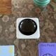 Space age black and white ceramic ashtray / vide poche, Italy 1970s