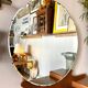 7-drawer wooden dressing table with beveled mirror 1950s