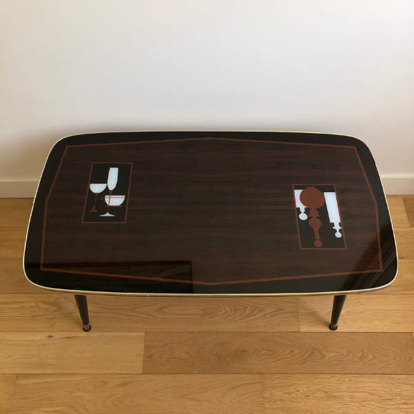 Table basse vintage pieds compas