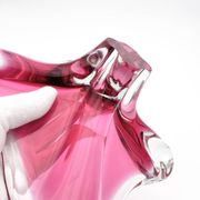 Large Crystal Bowl Bohemia Josef Hospodka 2.6kg Ruby Design 1960