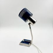 Lampe de bureau vintage bleue et chrome années 70