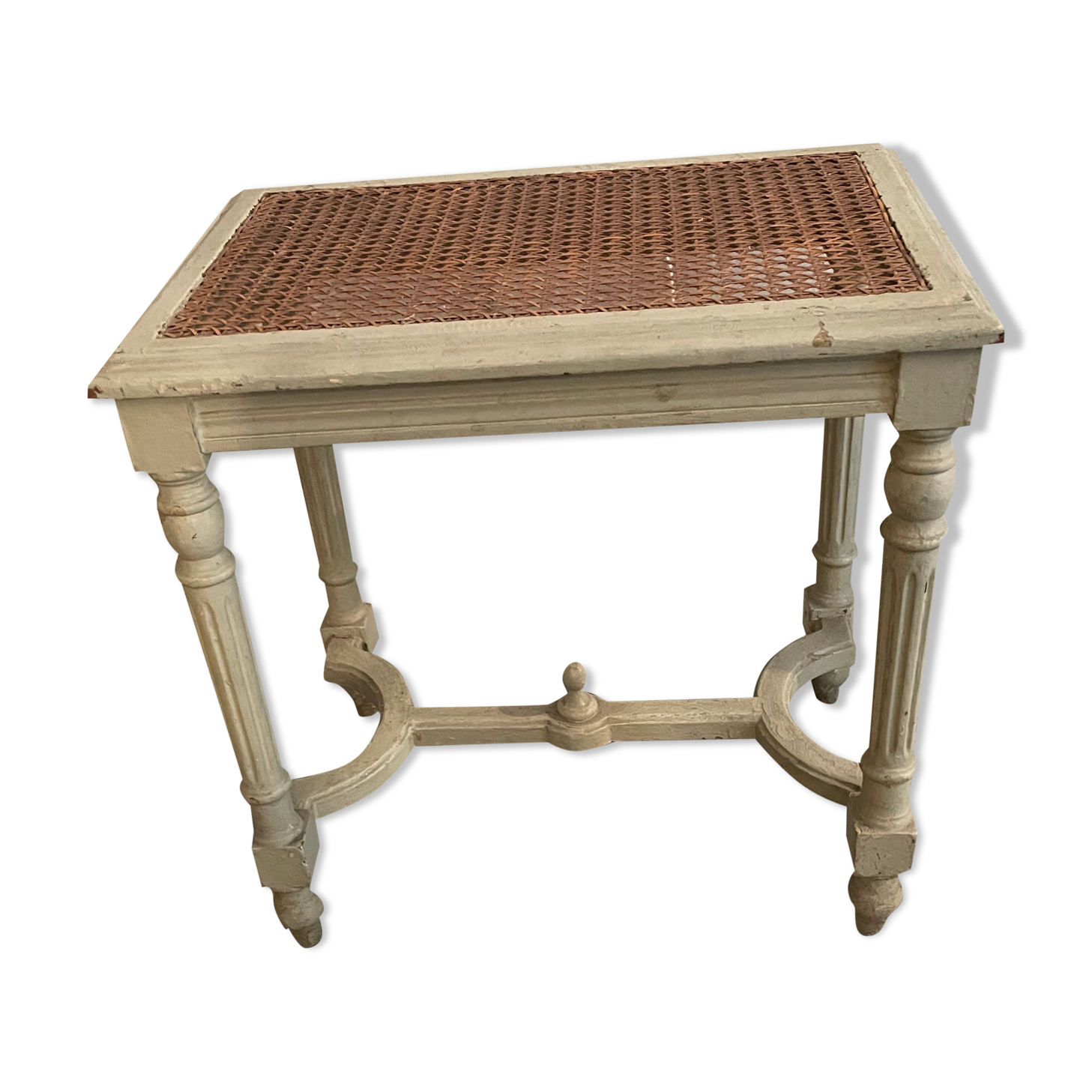 Coffee table or bedside old cannage top