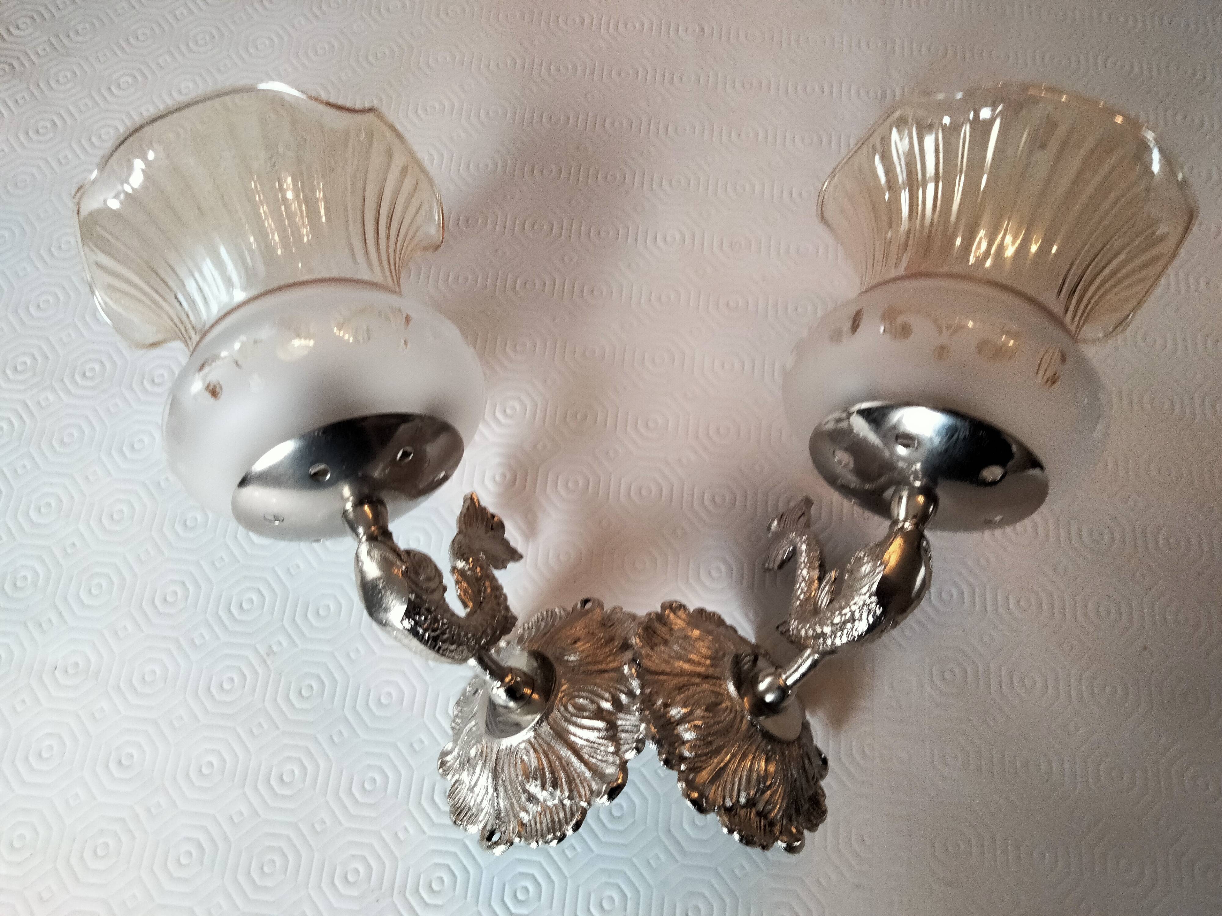 2 antique bathroom sconces