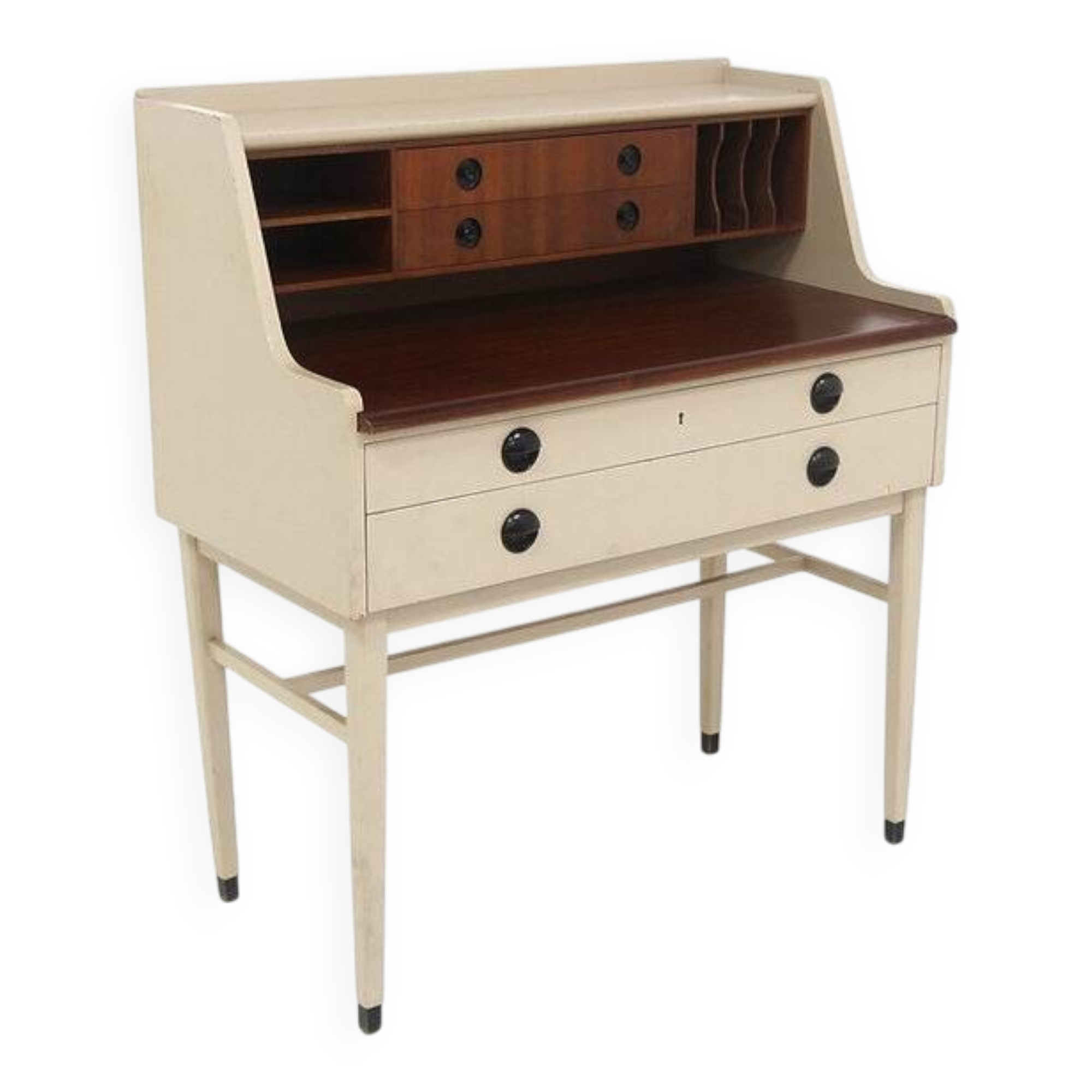 Scandinavian mahogany secretary desk, Bröderna Gustafssons, Sweden, 1950