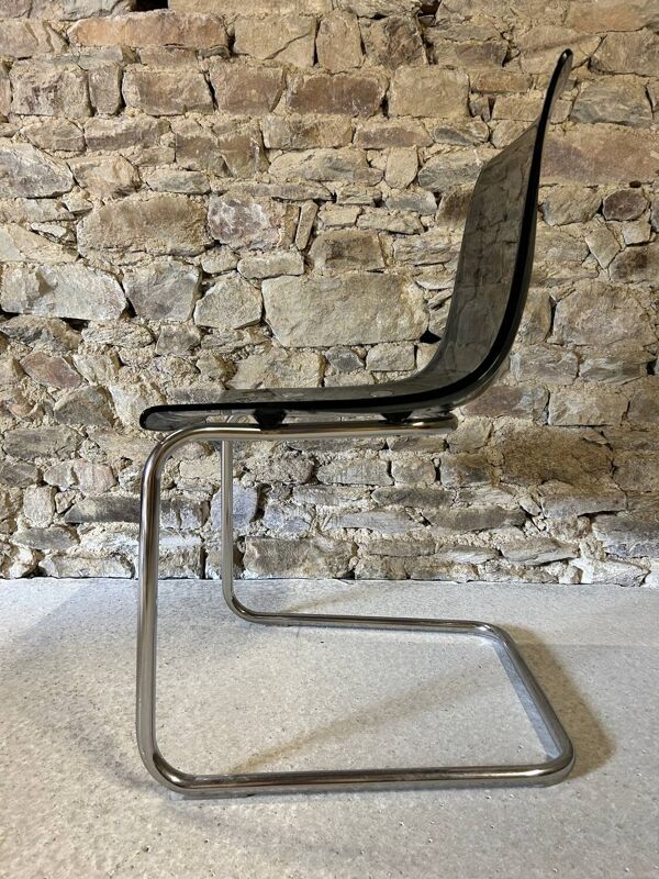 Chaise tobias en métal et plastique par carl ojerstam pour ikea 1990