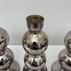 Set of 3 candlesticks in 20th century eglomise glass, vintage space age retro
