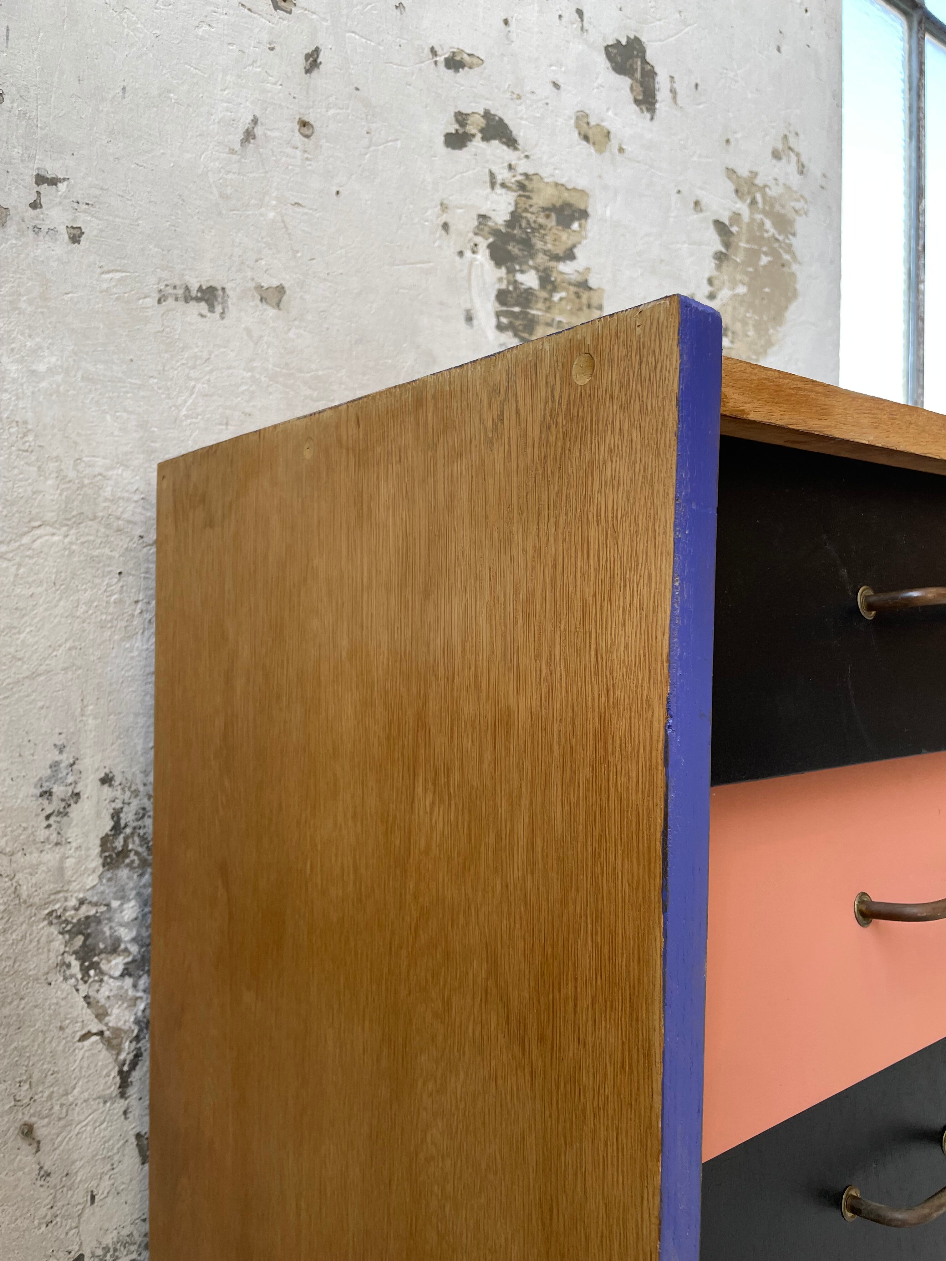 Meuble commode colorée années 60