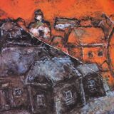 Marc CHAGALL: The violinist above the city - Original vintage poster signed