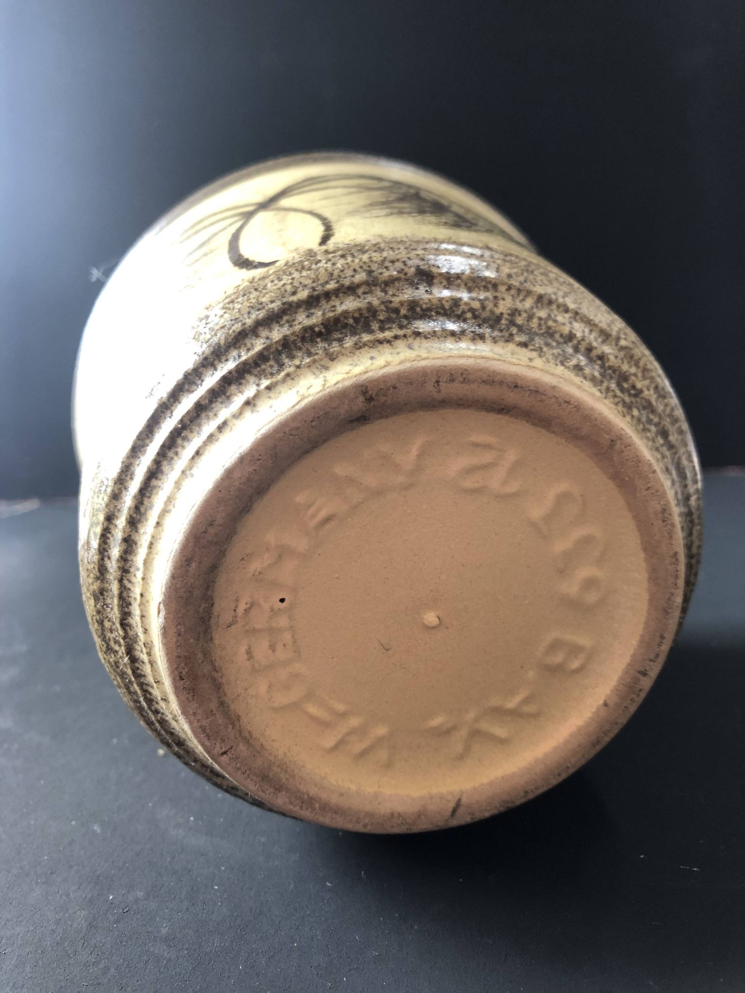 Vase pot au palmier par Bay Keramik West Germany