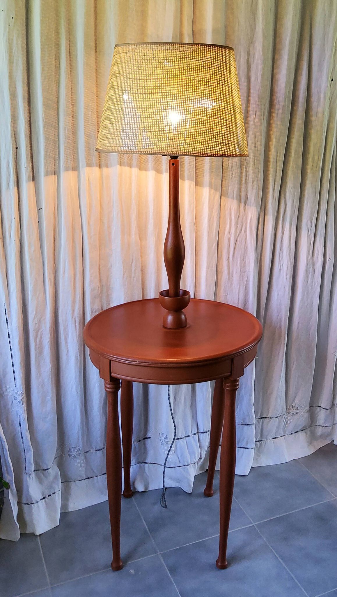 Patinated table lamp