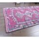 1970s Turkish handmade wool purple runner rug 76x340